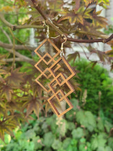 Load image into Gallery viewer, Triple Diamond Wood Earrings