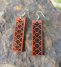 Load image into Gallery viewer, Japanese Wave Wood Earrings