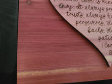 Load image into Gallery viewer, Bible Love Sign, 1 Corinthians 13 Engraved Sign