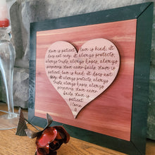 Load image into Gallery viewer, Bible Love Sign, 1 Corinthians 13 Engraved Sign