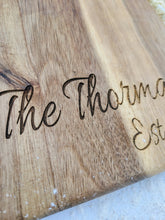 Load image into Gallery viewer, Acacia Charcuterie Board with Wedding Date