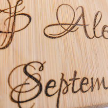 Load image into Gallery viewer, Wedding Date Bamboo Cutting Board