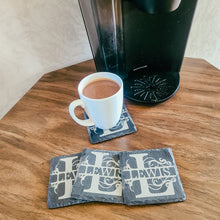 Load image into Gallery viewer, Slate Monogram Coaster Set