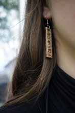 Load image into Gallery viewer, Engraved Rose Wood Earrings