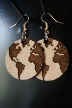 Load image into Gallery viewer, Globe Wood Earrings
