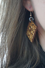 Load image into Gallery viewer, Decorative Diamond Wood Earrings
