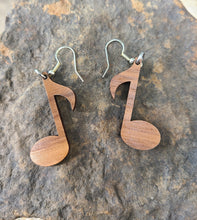 Load image into Gallery viewer, Music Note Wood Earrings
