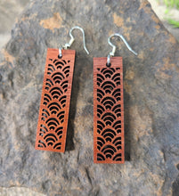 Load image into Gallery viewer, Japanese Wave Wood Earrings
