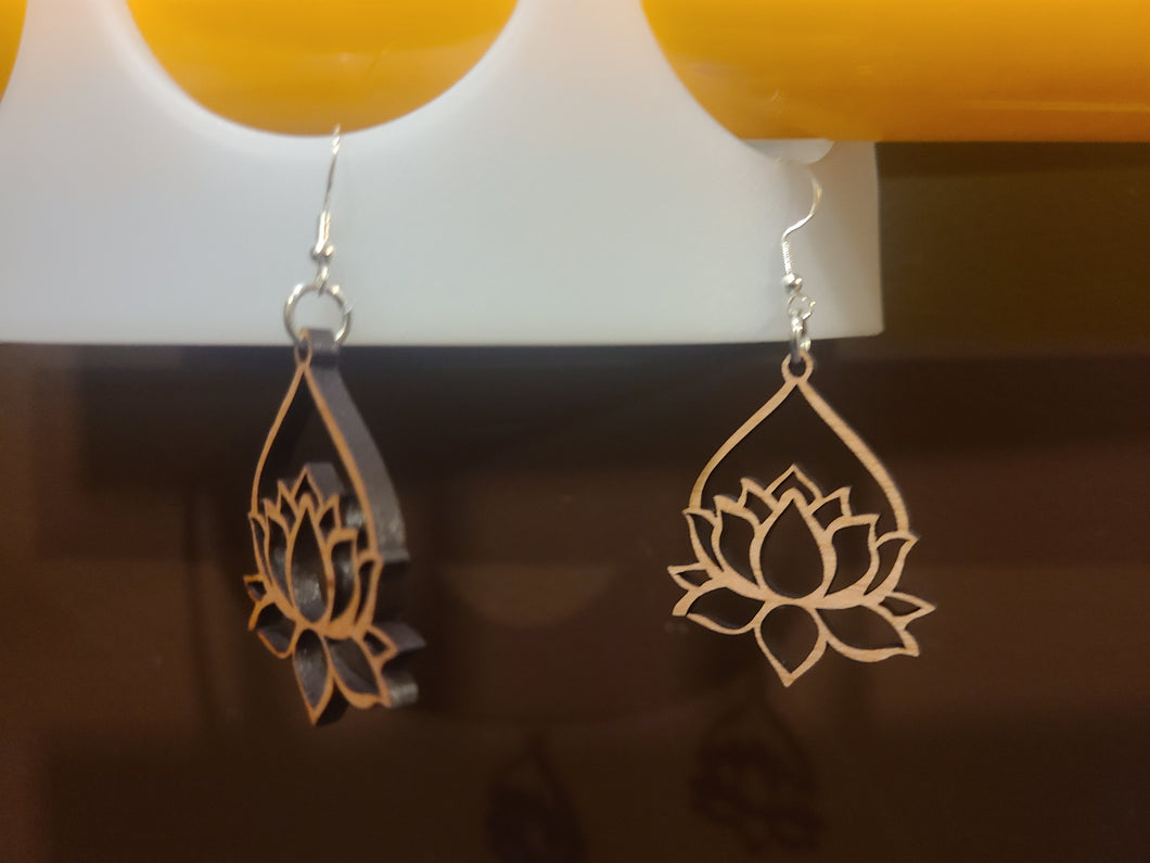 Lotus Wood Earrings