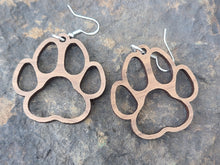 Load image into Gallery viewer, Paw Print Wood Earrings
