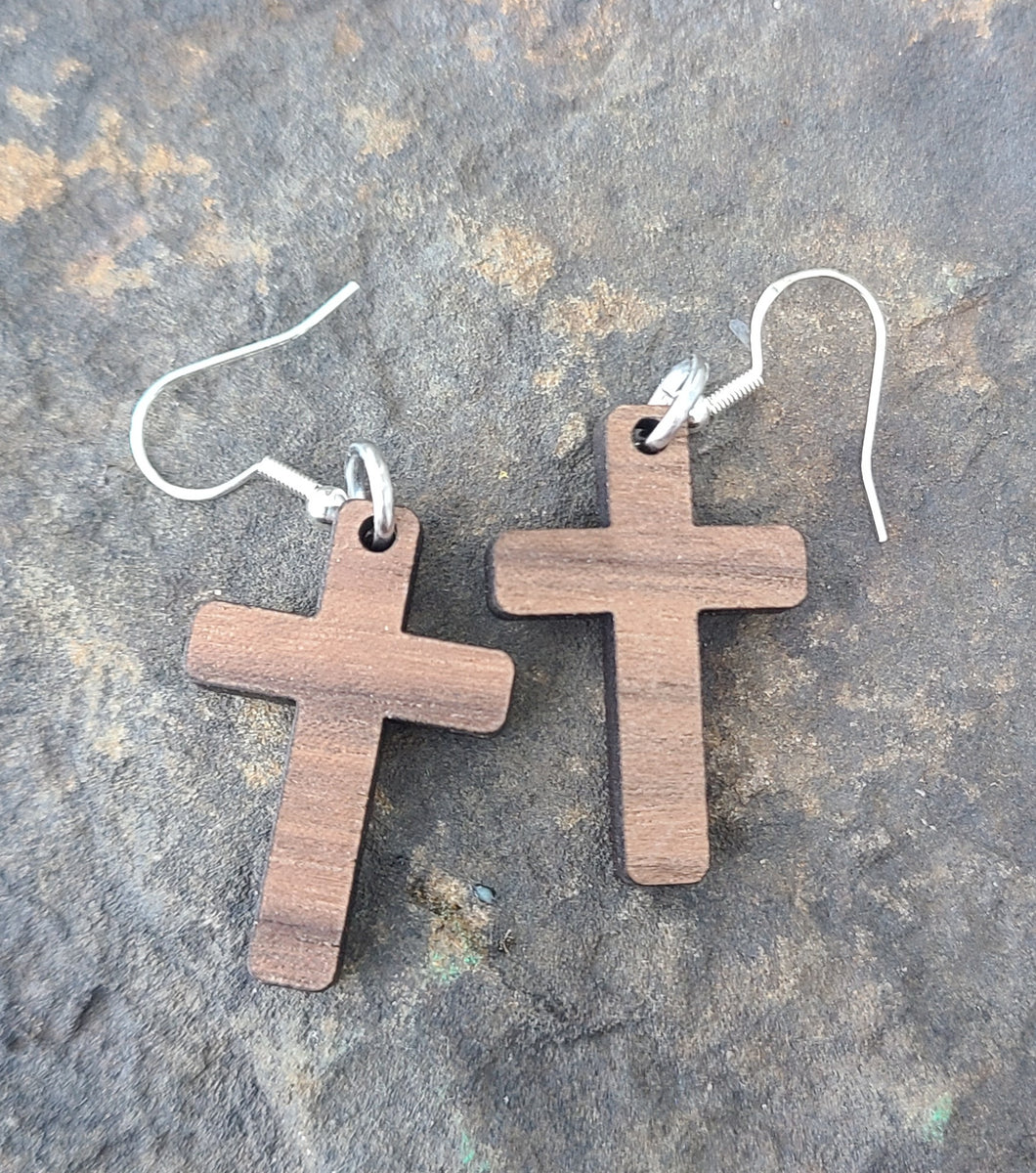 Small Simple Cross Earrings