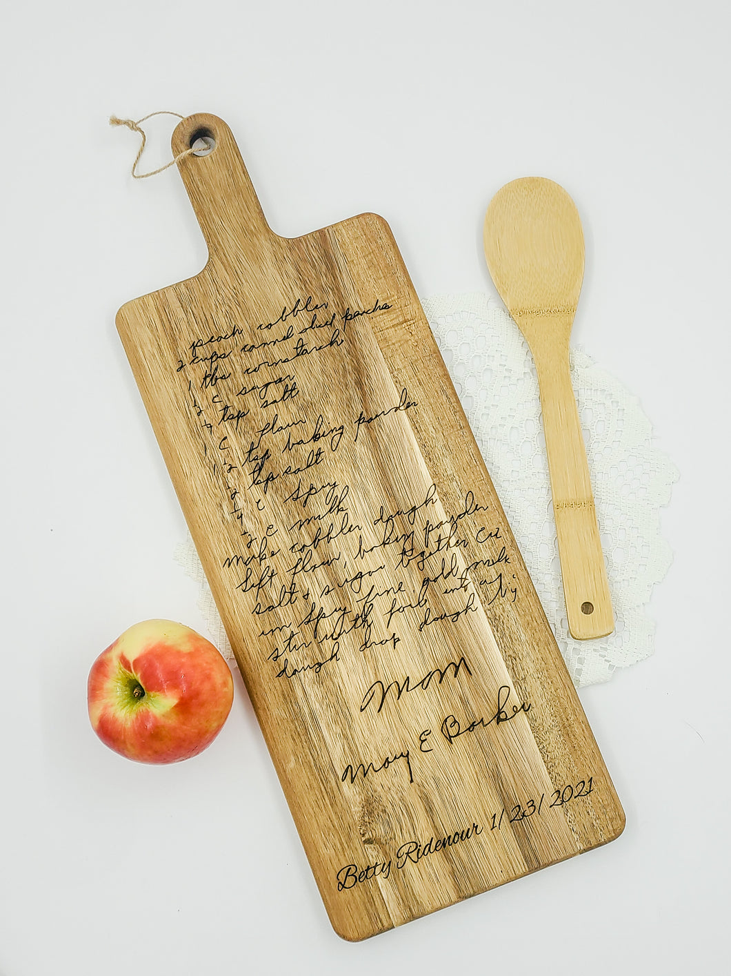 Acacia Recipe Engraved Cutting Board