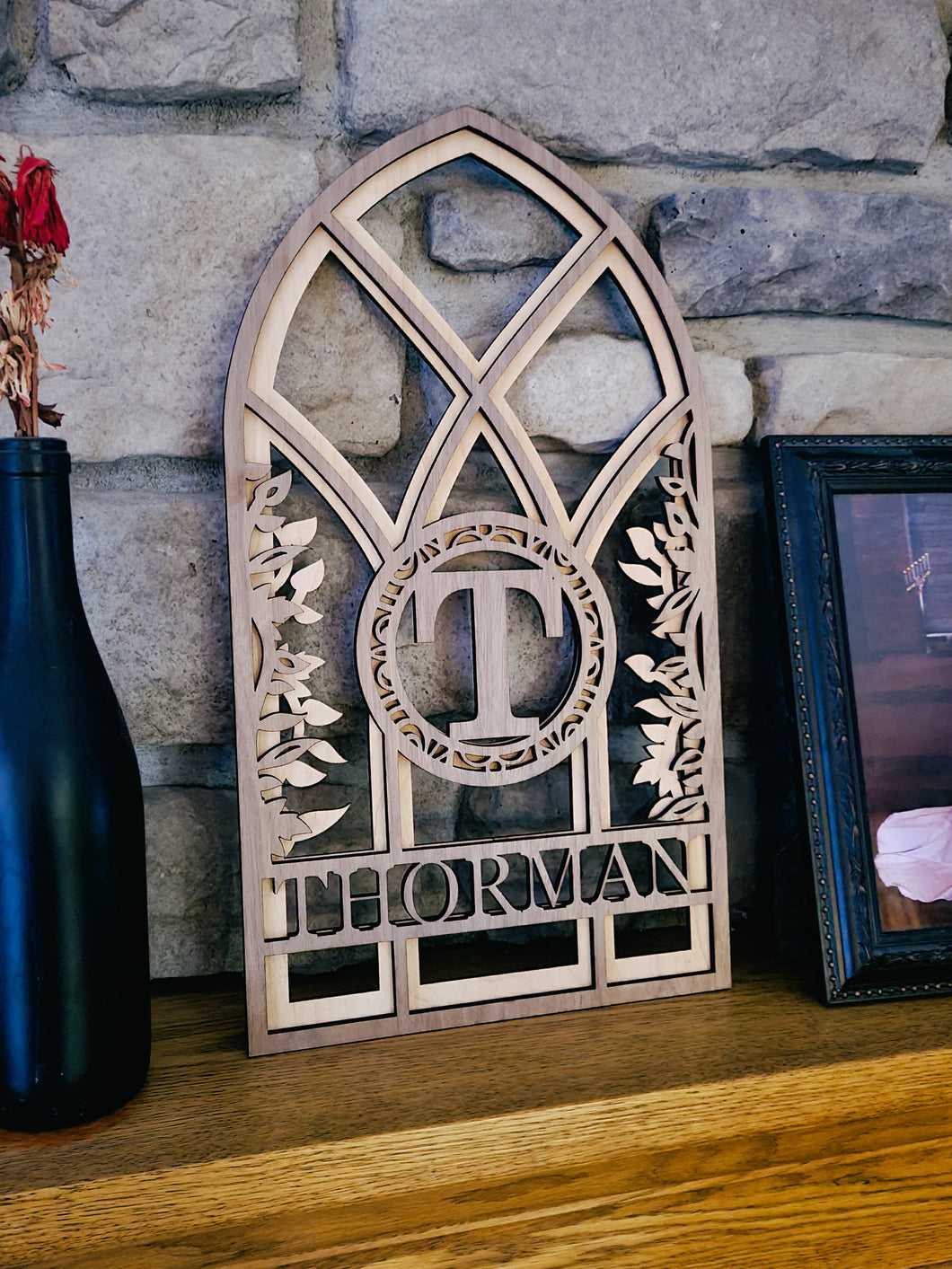 Cathedral Window Monogram Sign