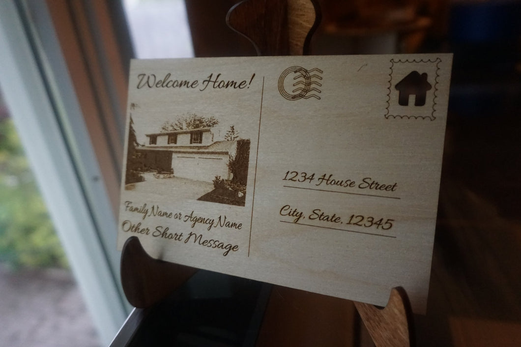 Personalized Wooden Post Card