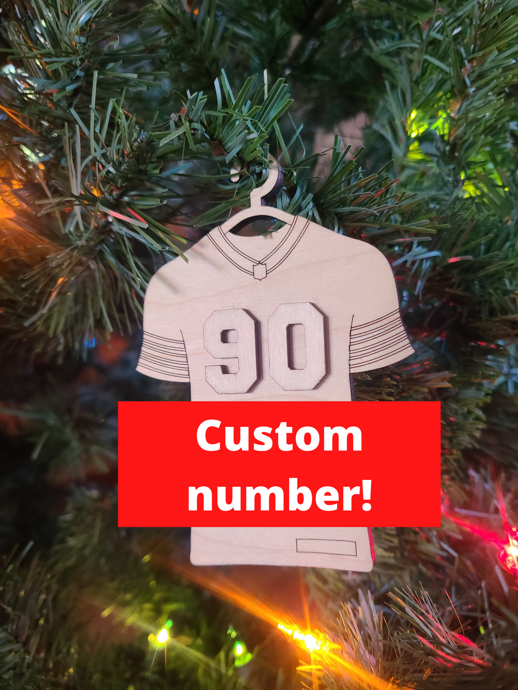 Sports/Jersey Ornament with Custom Number