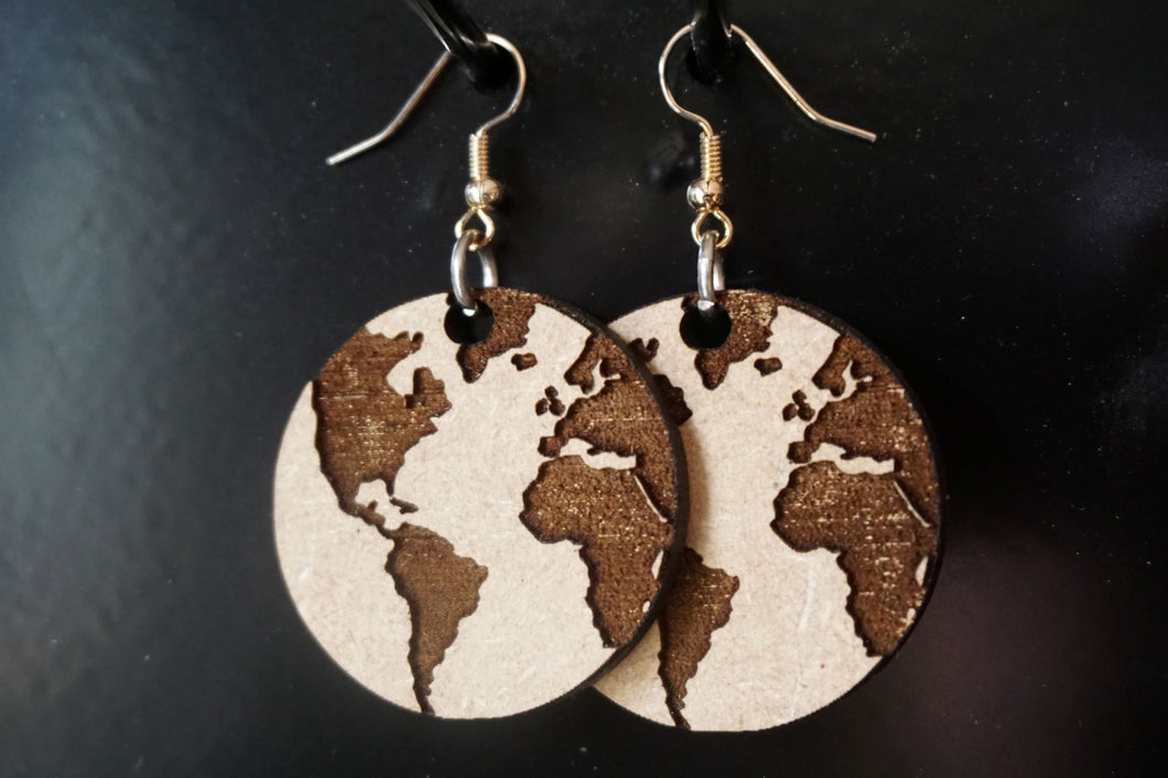 Globe Wood Earrings
