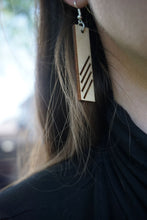 Load image into Gallery viewer, Modern Rectangle Wood Earrings
