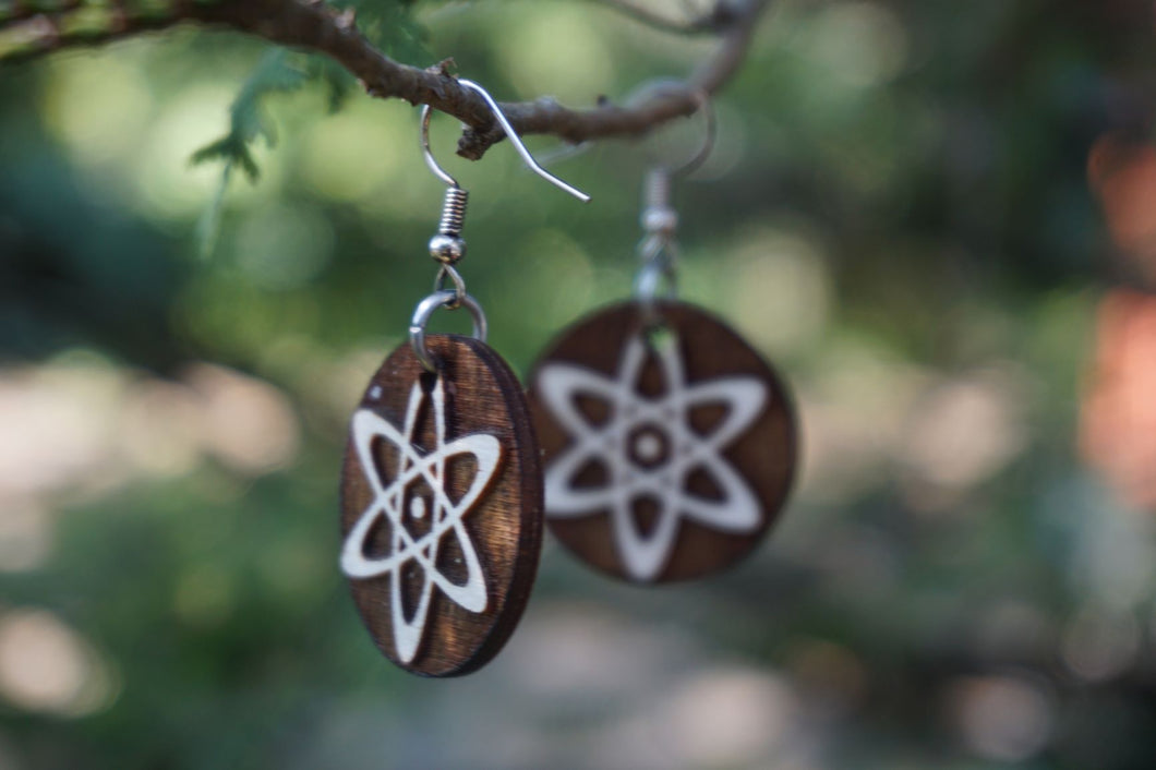 Atom Wood Earrings